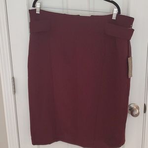 Burgundy Pencil Skirt